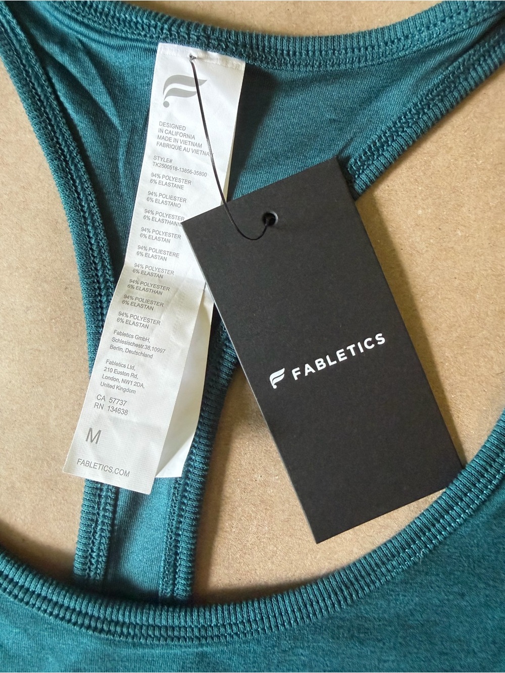 Fabletics Teal Blue Racerback Tank - Picture 2 of 2